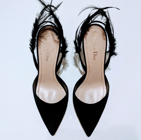 SALE!❤️DIOR❤️Ethnie Feather Slingback Heel Pumps - Picture 3 of 8